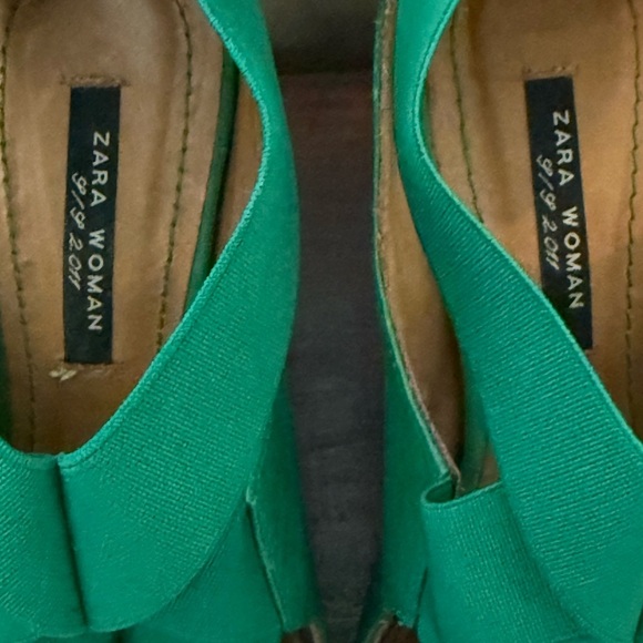 Zara Emerald Green Heeled Sandals - Picture 2 of 14